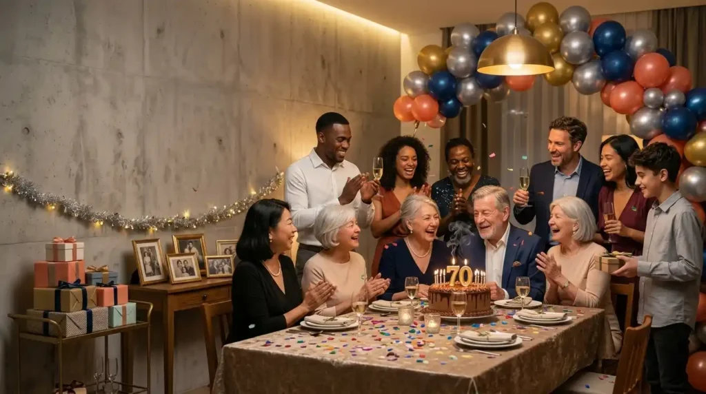 Celebration Short Funny 70th Birthday Wishes