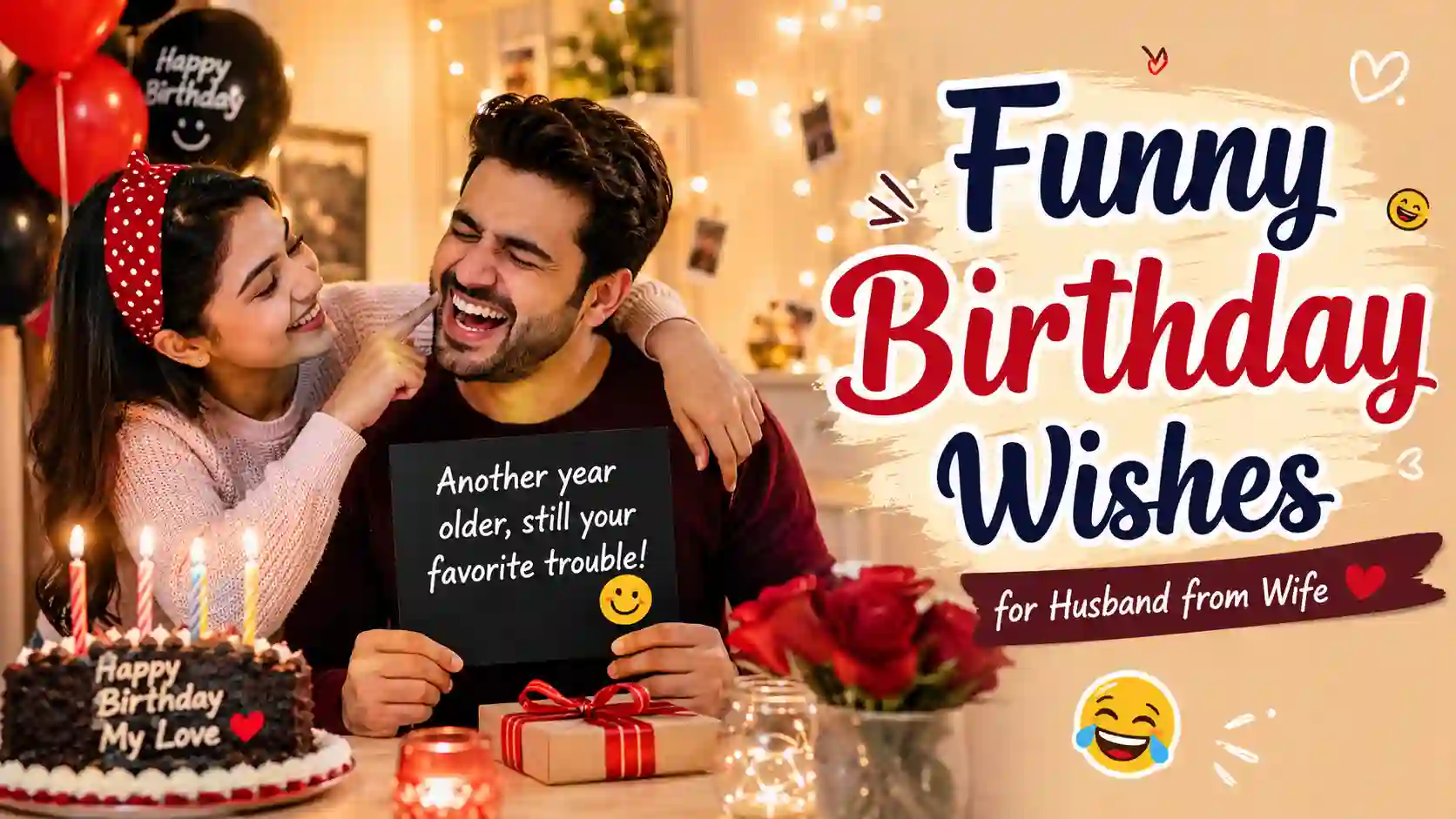 Funny Birthday Wishes for Husband from Wife